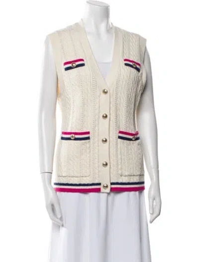 Pre-owned Maje Colorblock Pattern Vest In Neutral