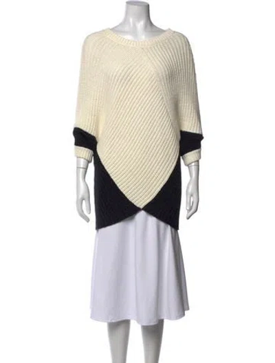 Pre-owned Maje Colorblock Pattern V-neck Sweater In Neutrals