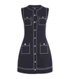 Maje Womens Navy Topstitched Patch-pocket Cotton-blend Mini Dress In Blue