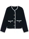 Maje Cardigan Mit Kontrastdetails In Blau