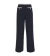 Maje Contrast-trim Elasticated Trousers In Blue