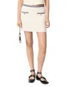 Maje Contrast Trim Short Skirt In Ecru