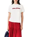Maje Womens White Brand-embroidered Short-sleeved Cotton-jersey T-shirt In White