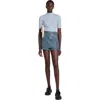 Maje Cotton And Silk Ribbed Top In Light Blue