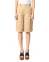 Maje Cotton Bermuda Shorts In Beige