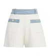 Maje Cotton-blend Bouclé Shorts In White