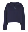 Maje Cotton-blend Embroidered Sweater In Blue