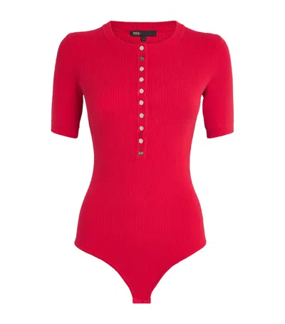 MAJE COTTON-BLEND SHORT SLEEVE BODYSUIT