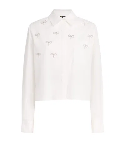 Maje Cotton Bow-embellished Shirt In Neutral