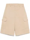 Maje Cotton Cargo Shorts In Neutrals