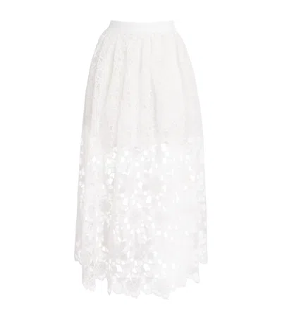 Maje Cotton Crochet Maxi Skirt In White