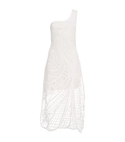 Maje Cotton Crochet Midi Dress