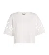 Maje Cotton Crochet-sleeve T-shirt In White