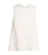 Maje Cotton Crochet Tank Top In White