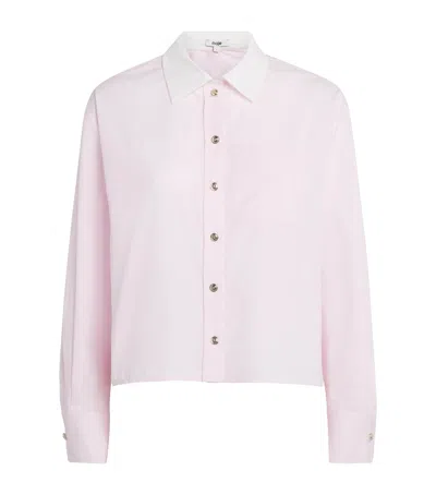 Maje Cotton Cropped Shirt In Pink
