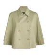 Maje Cotton Cropped Trench Coat In Brown