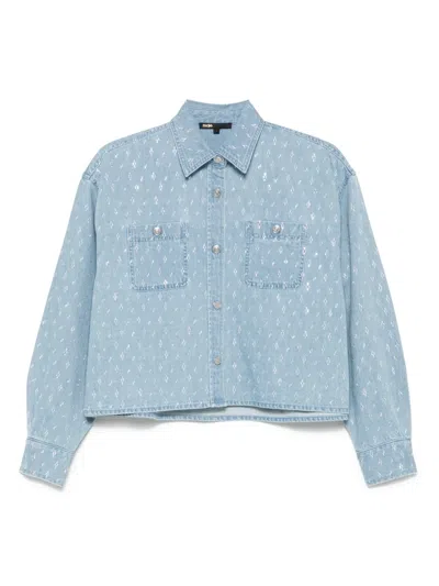Maje Cotton Denim Shirt In Blue