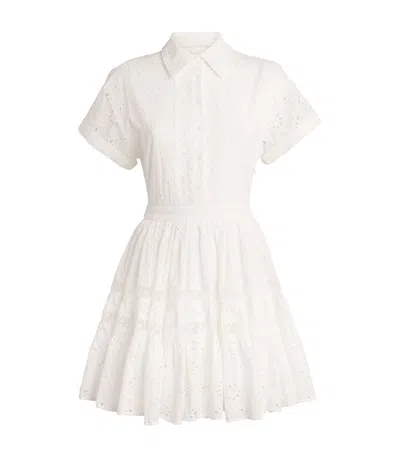 MAJE COTTON EMBROIDERED MINI DRESS
