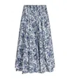 Maje Cotton Fruit Print Maxi Skirt In Blue