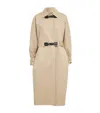 Maje Cotton Longline Trench Coat In Brown