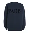 Maje Cotton Paris Graphic Sweatshirt In Blue