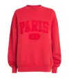 Maje Womens Red Paris Round-neck Cotton Sweatshirt In Red