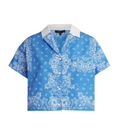 Maje Cotton Printed Shirt In Blue