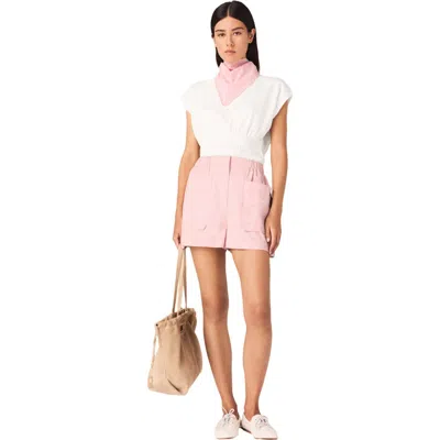 Maje Ionea Cotton Shorts In Pink