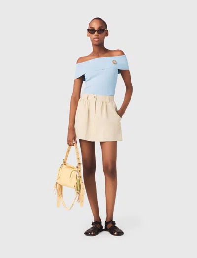 Maje Cotton Skort In Neutral