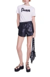 Maje Embroidered Paris T-shirt In White
