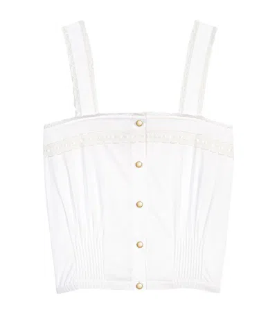 Maje Cotton Tank Top In White