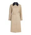 Maje Contrast Sleeve And Collar Trench In Neutral