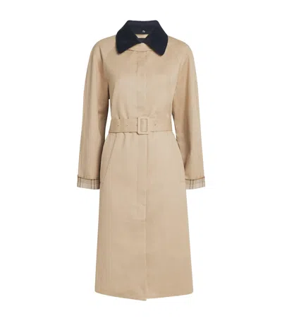 Maje Cotton Trench Coat In Neutral