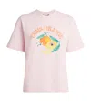 Maje Cotton Tropical Print T-shirt In Pink