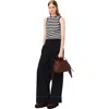 Maje Cotton Trousers With Leather Belt In Black