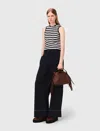 Maje Woman's Cotton Cotton Trousers With Leather Belt For Fall/winter