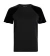 Maje Cotton Velvet-sleeved T-shirt In Multi