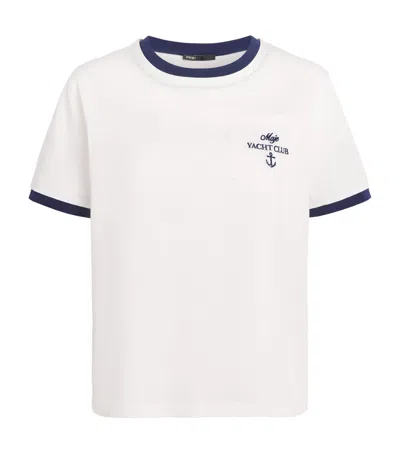 Maje Cotton Yacht Club T-shirt In White