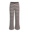Maje Cotton Zigzag Crochet Trousers In Brown