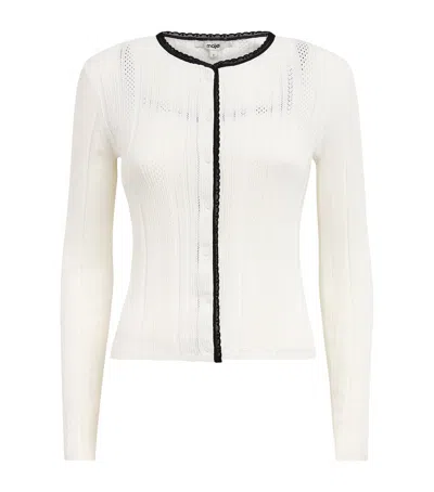 Maje Cotton-blend Cardigan And Tank Top Set In White