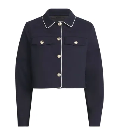 Maje Cotton-blend Cropped Jacket In Black