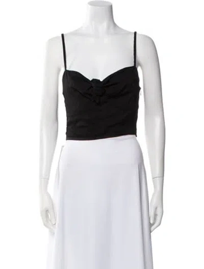 Pre-owned Maje Cowl Neck Sleeveless Crop Top In Black