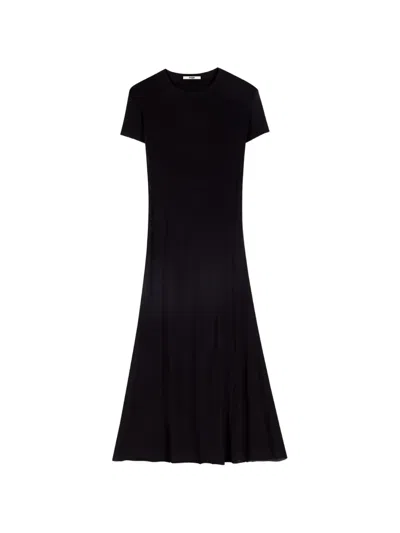 Maje Cowl-back Maxi Dress In Black
