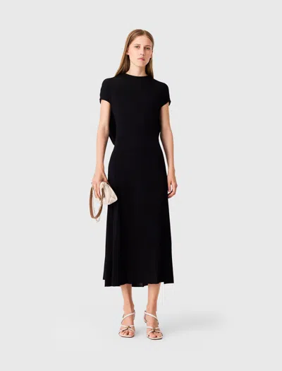 Maje Cowl-back Maxi Dress In Black
