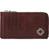 Maje Crackled Leather Cardholder In Burgundy