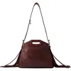Maje Crackled Leather Miss M Mini Bag In Burgundy