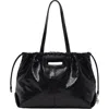 Maje Crackled Miss M Tote Bag In Black