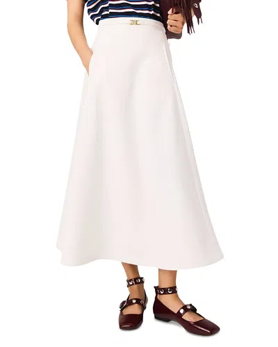 Maje Crepe Skirt In White