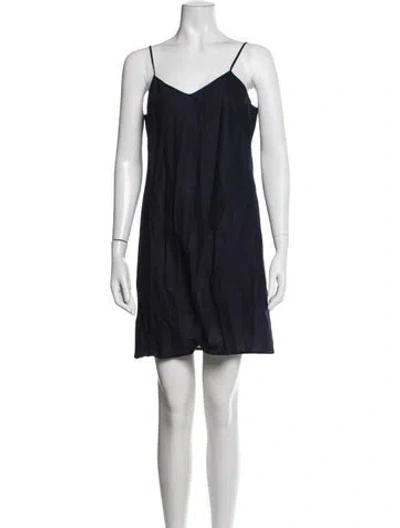 Pre-owned Maje Crew Neck Dress In Blue