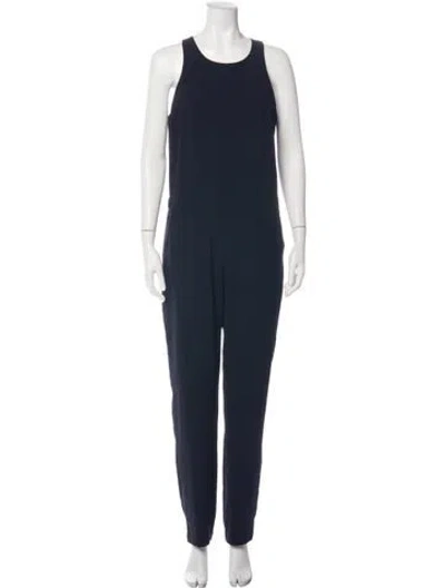 Pre-owned Maje Crew Neck Jumpsuit In Blue